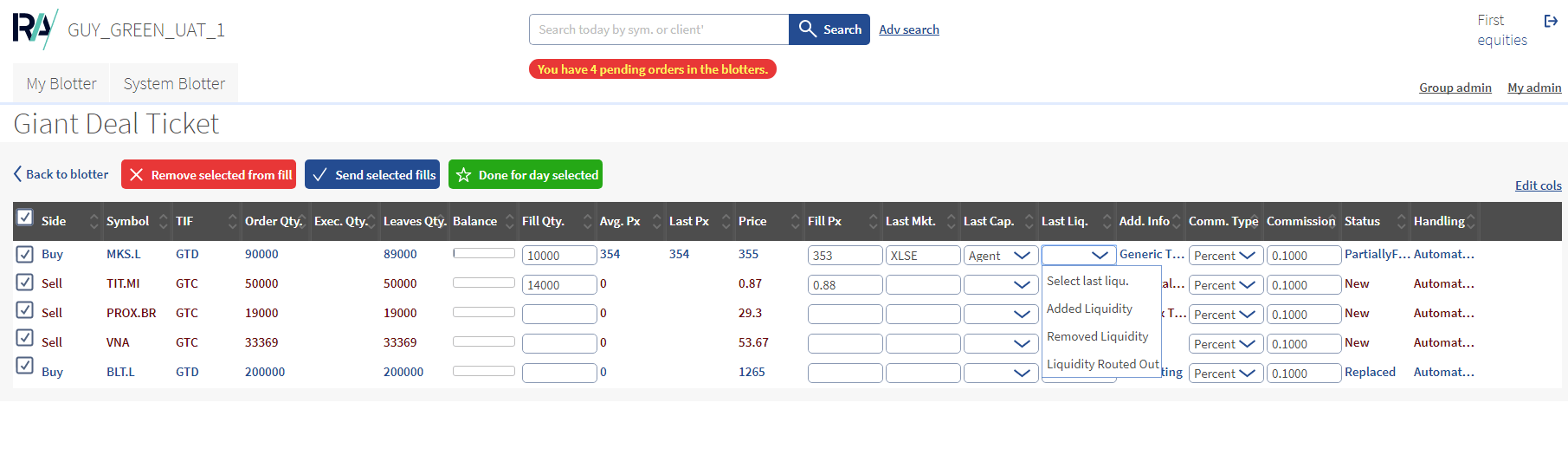 RA Broker Screenshot